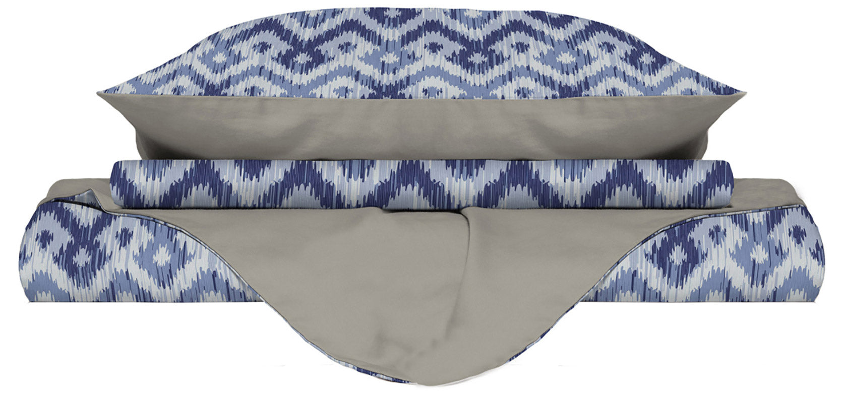 Copripiumino Matrimoniale con Stampa sul Sacco e Federe Doubleface Rombi