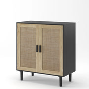 Mobile contenitore con 2 ante e 2 vani aperti; per soggiorno; in MDF; 80×40×88 cm; nero