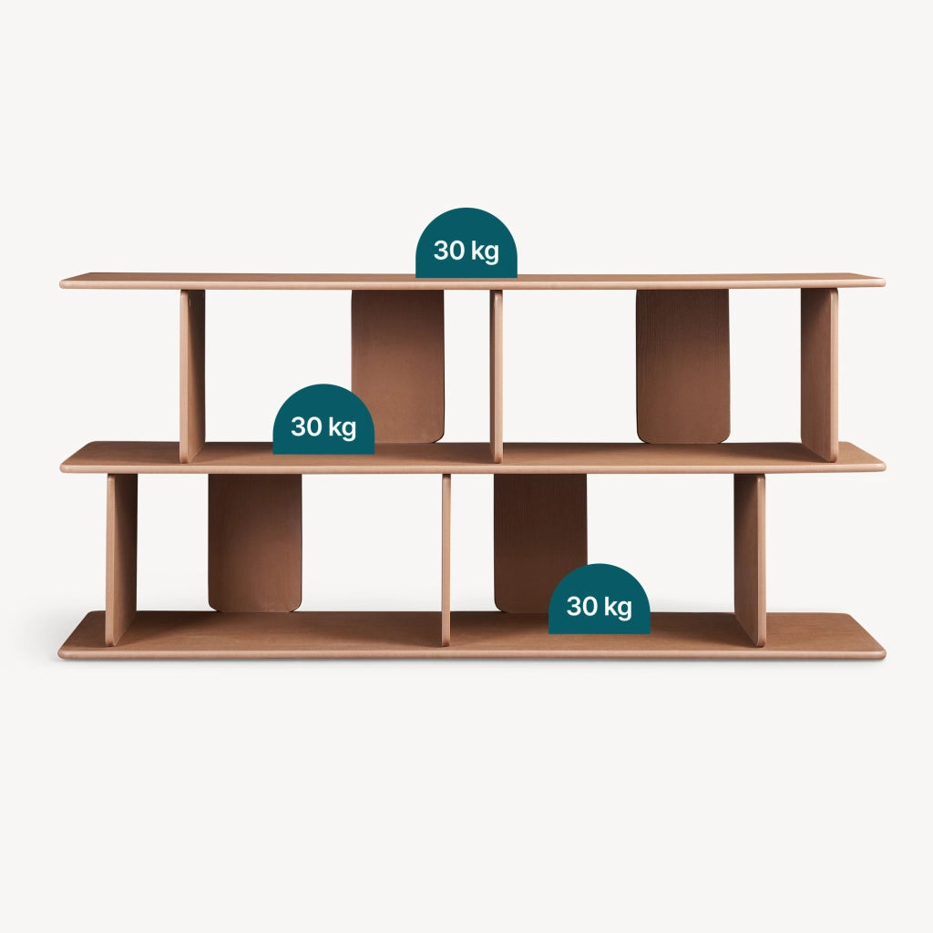 Scaffale da Terra Gäljami con 4 Scomparti Aperti 160 x 35 x 74 cm - Effetto Noce [en.casa]