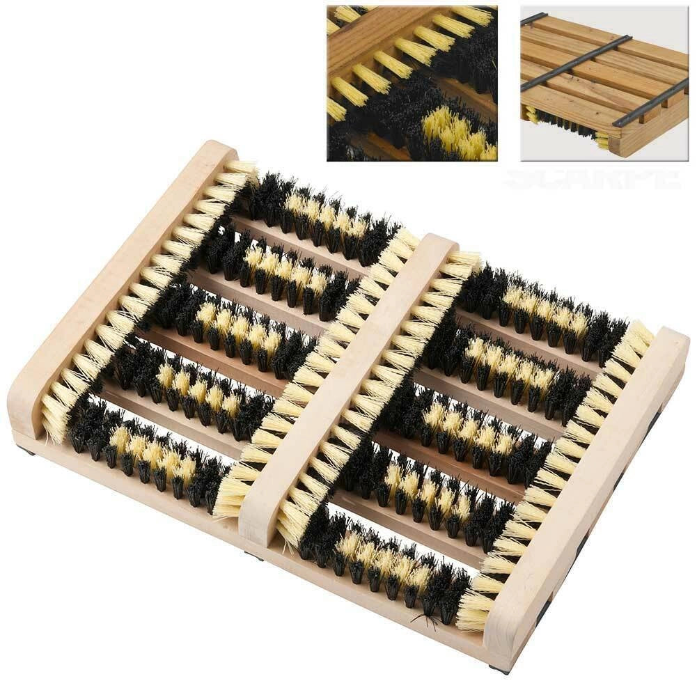 Pulisci Scarpe Doppio In Legno Portatile Con Setole Plastica Dura Pulizia Igiene