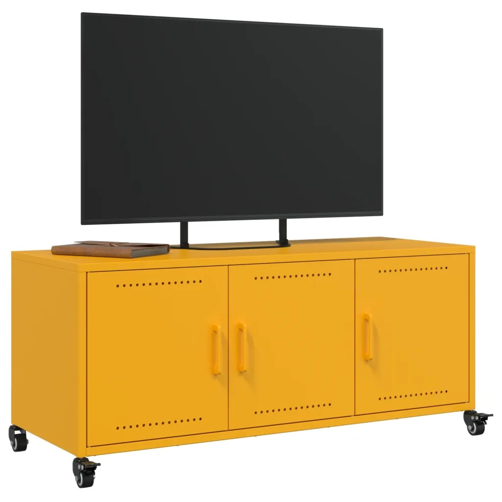 Mobile TV Giallo Senape 100,5x39x43,5 cm in Acciaio 846647