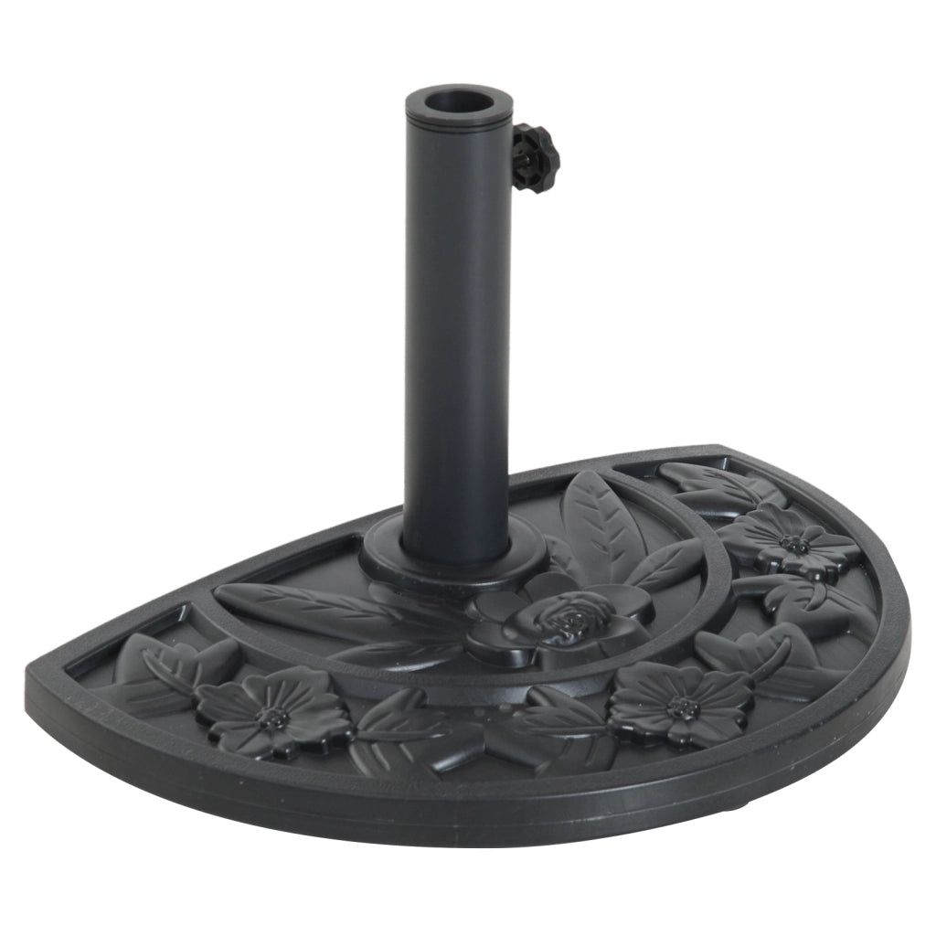 Base per Ombrellone Semicircolare ¨C zephmum ¨C 50x32x32 cm Nero Riempiemento Cemento