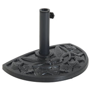 Base per Ombrellone Semicircolare ¨C zephmum ¨C 50x32x32 cm Nero Riempiemento Cemento