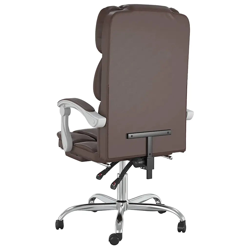 Sedia per studi-Poltrona da Ufficio Reclinabile Marrone in Similpelle 870298