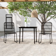 Set Mobili da Pranzo per Giardino 3 pz Nero cod mxl 41567