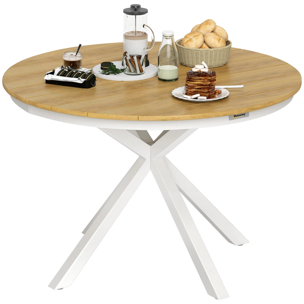 Tavolo da pranzo per giardino rotondo ¨C zephmum ¨C alluminio, 118 cm