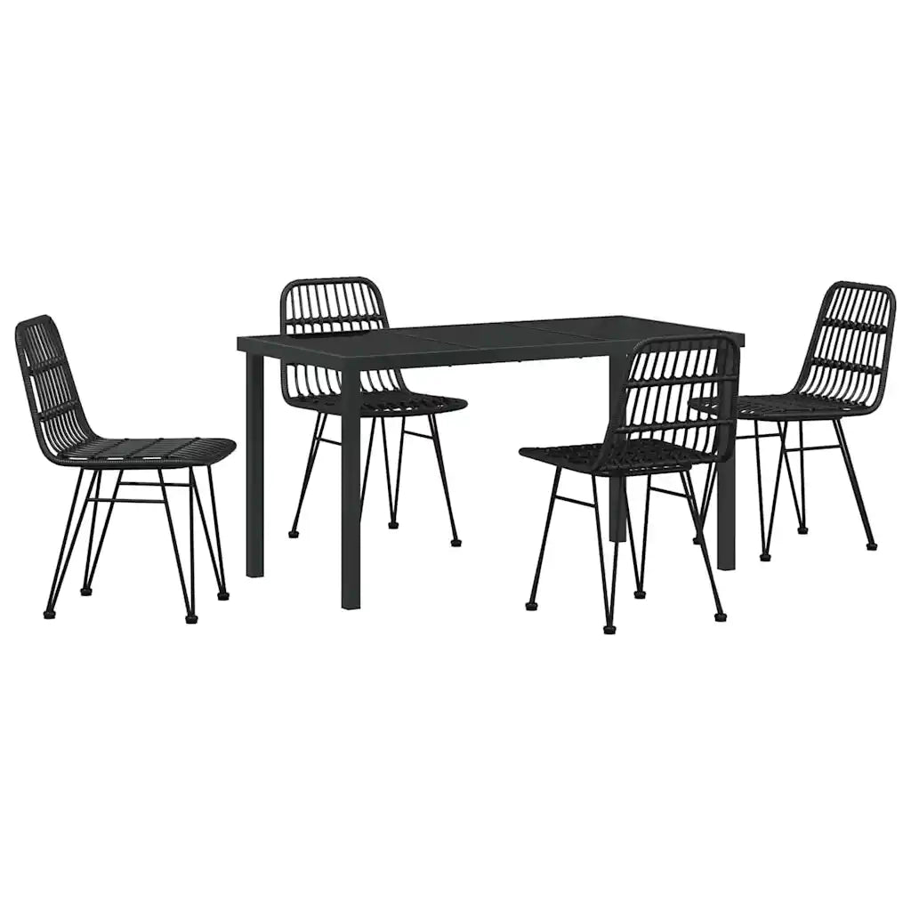 Set da Pranzo per Giardino 5 pcs Nero 3379200