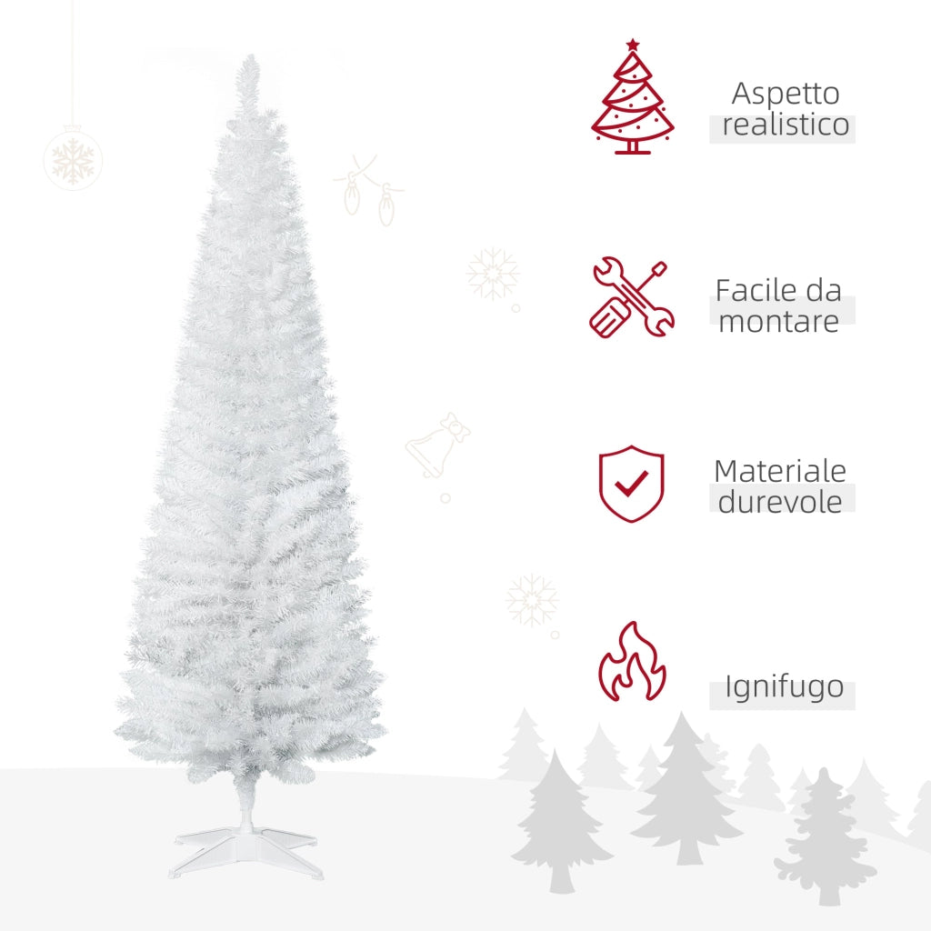 Albero di Natale Artificiale 180 cm 390 Rami Bianco