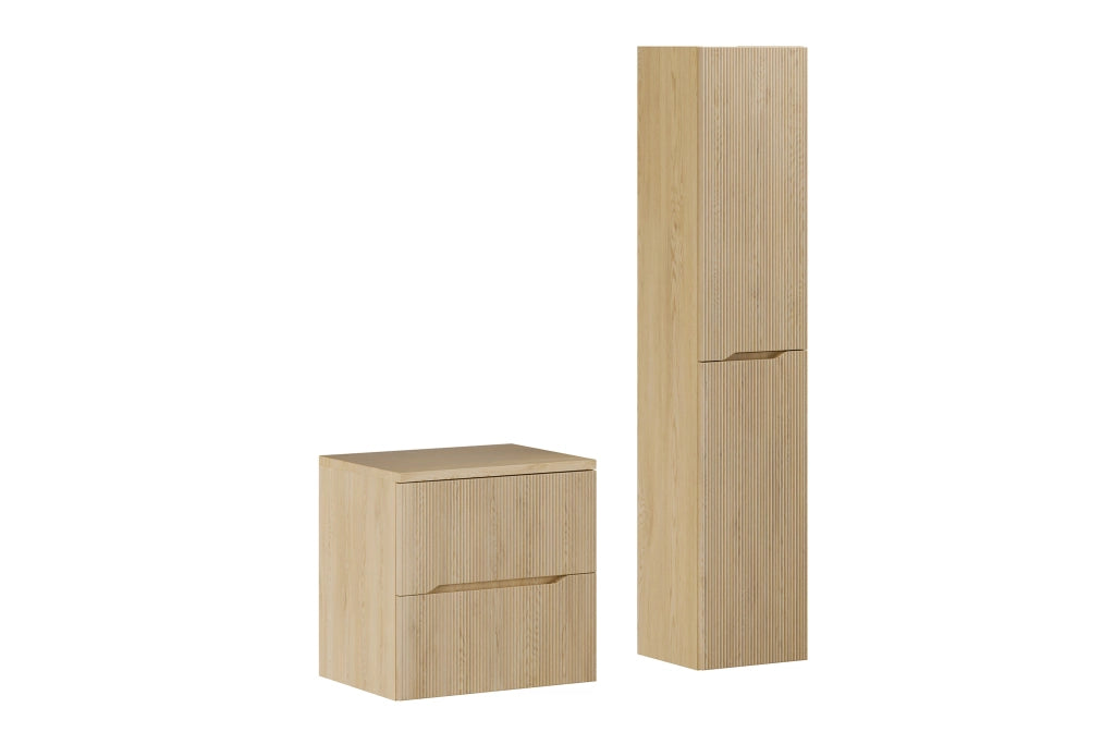 Set mobili bagno 60 cm con piano e Szafką wysoką Nordic Cremona 60 x 1401 x 46 cm