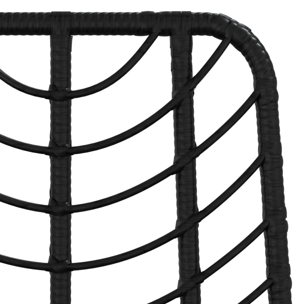 Sgabelli da Bar 2 pz Neri 45x56x103,5 cm Rattan PE e Acciaio 319431