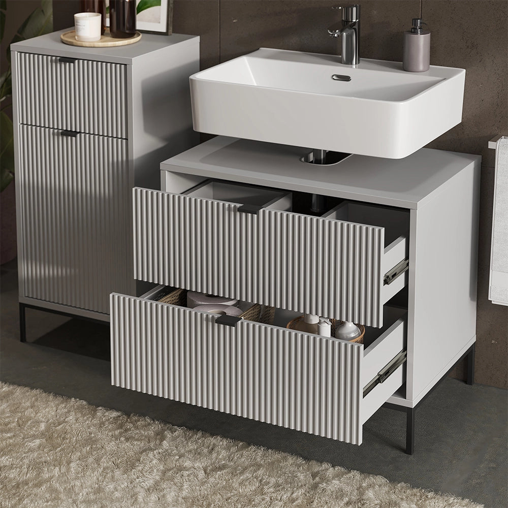 Vicco Set di mobili da bagno Grigio 4 parti