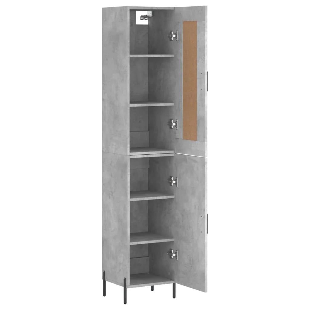 Buffet credenza cassettiera mobiletto mobile contenitore organizer cucina soggiorno salotto alto 34,5 x 34 x 180 cm legno ingegnerizzato grigio 02_0034388