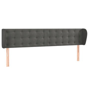 Testiera | Testata ad Orecchio Grigio Scuro 203x23x78/88 cm in Velluto