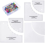 Set di disegno per cucito - 6 pezzi di righello in acrilico - aghetti fissi - kit di disegno per patchwork - stampe precise - per cucire e per patchwork