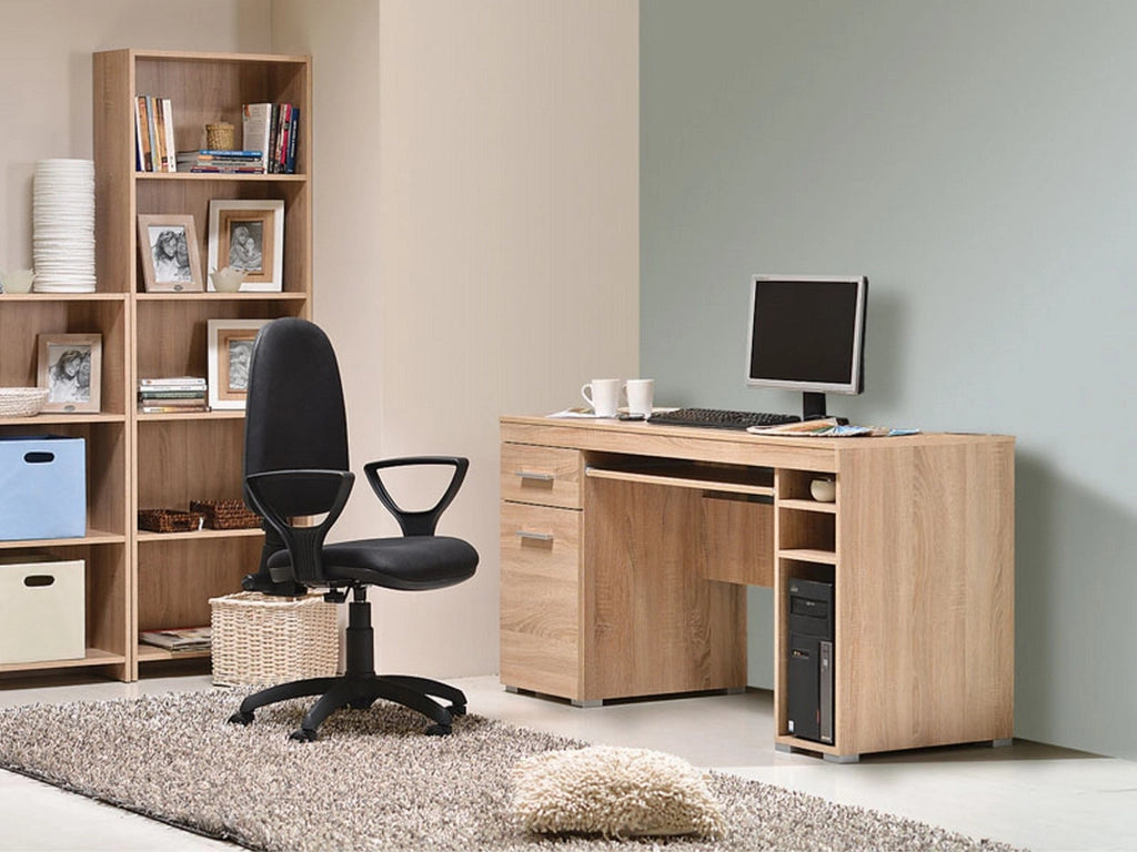 Massafra, Scrivania un Cassetto, 145x65.5x75.5h cm Marrone Rovere