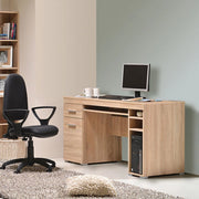 Massafra, Scrivania un Cassetto, 145x65.5x75.5h cm Marrone Rovere