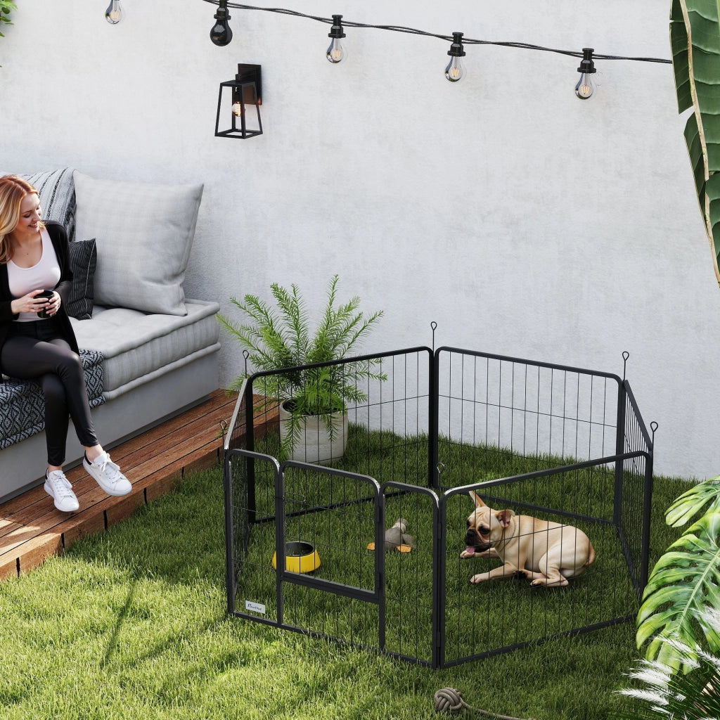 Recinto per Cani 6 Pannelli ¨C zephmum ¨C Acciaio Folding Grigio