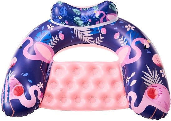 Zwembadstoel inflatabile - Sedile galleggiante per adulti con contenitore e schienale, sedile da bagno trasportabile per feste da bagno, giocattolo galleggiante per il mare