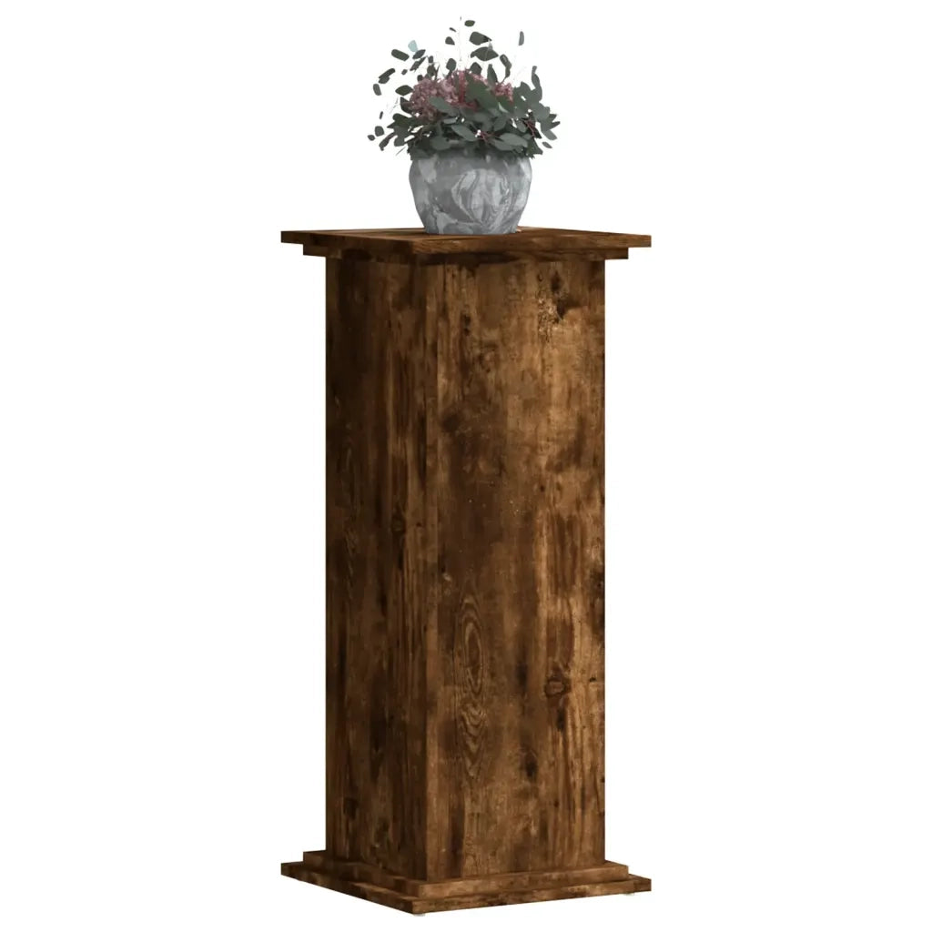 Supporto per Piante Rovere Fumo 33x33x80 cm Legno Multistrato 852973
