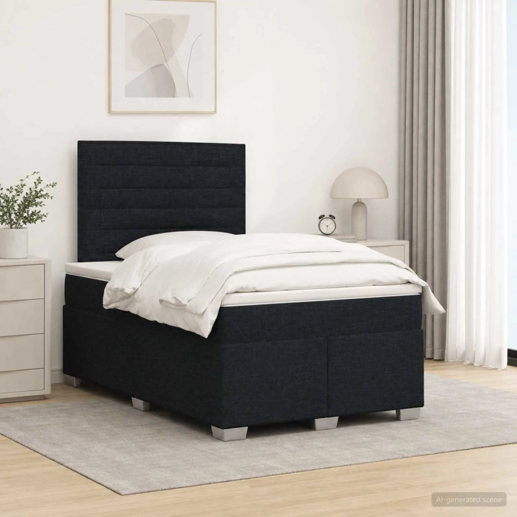 Letto box spring con materasso Nero 120 x 200 cm Tessuto 3454840