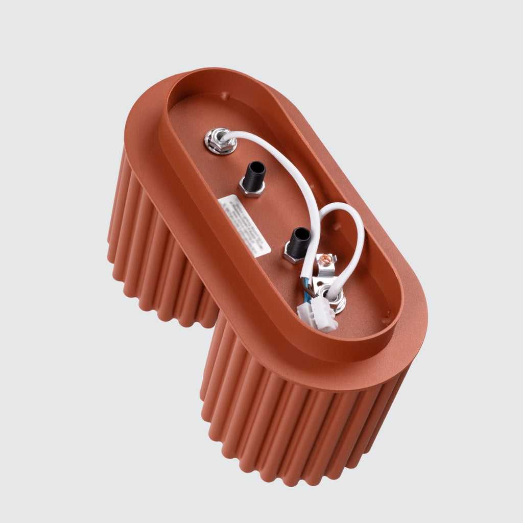 Plafoniera ovale moderna ocra rossa 21 cm 2xGU10 VISTAO