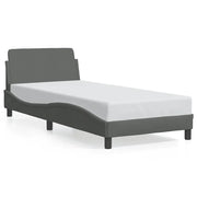 Letto singolo | Letto per adulti | Giroletto Dover Grigio Scuro 90x190 cm Tessuto