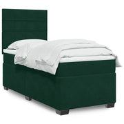 Giroletto a Molle con Materasso Verde Scuro 90x200 cm Velluto 3290807