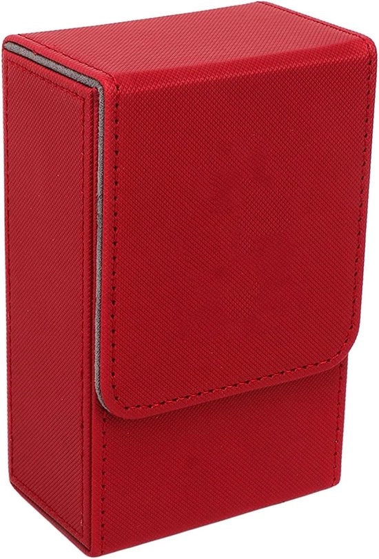 Cassa per Tarocchi Grande Elegante in PU Pelle con Disegno Sole e Luna - Portatile e Leggero - Rosso