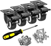 4 ruote con freno, 50 mm per mobili, ruote per trasporto con chiave, vite, anello, ruote per mobili, ruote pesanti per mobili su pallet, carico massimo 200 kg, nero