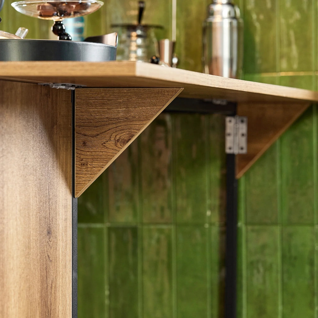 Bancone Bar Tavolo da pranzo con piano di lavoro espandibile Tavolo da balcone in design industriale 120x(45+18) x95 cm FWT98-PF SoBuy