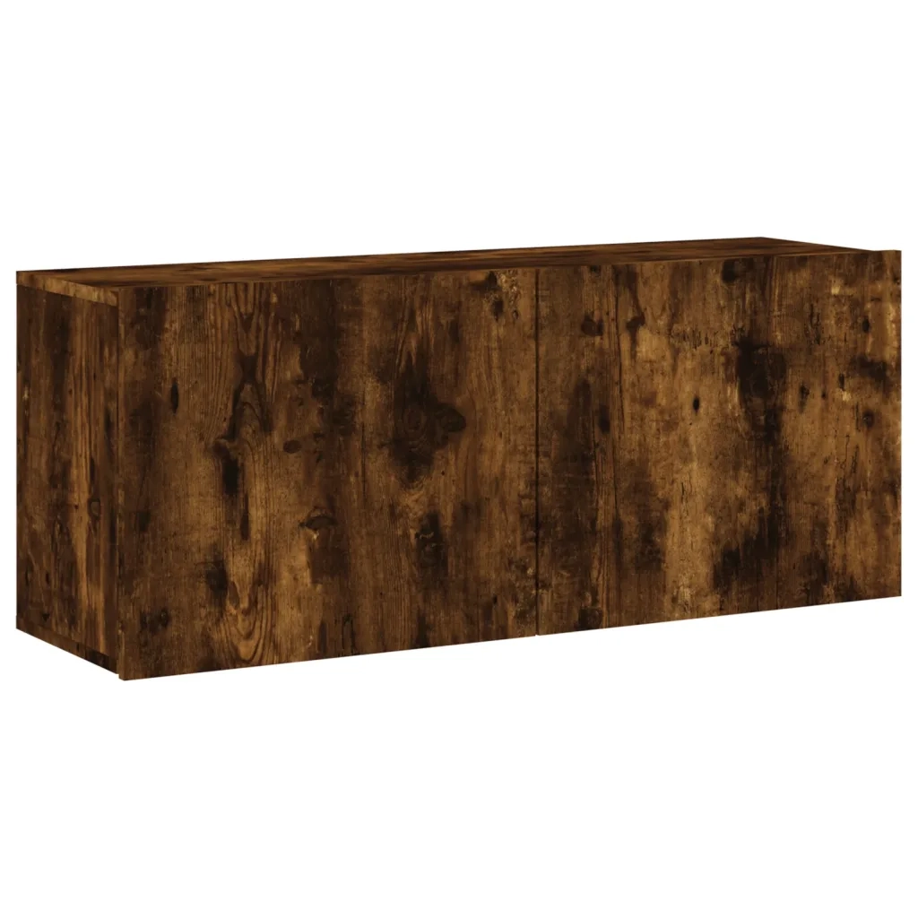 Mobili TV a Muro 5pz-Set di 5 Credenza per TV sospesa Rovere Fumo in Legno Multistrato 690906