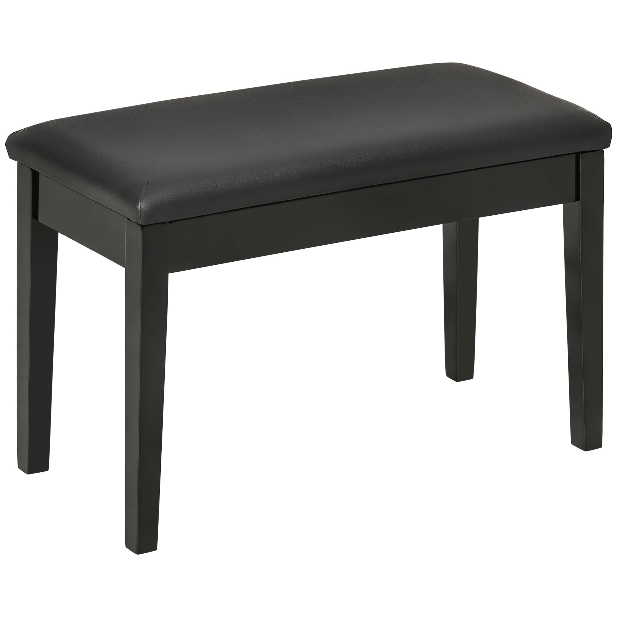 Sgabello per Pianoforte con Contenitore 75x35x49cm  in Legno e Finta Pelle Nero