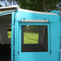 Tenda da Campeggio Familiare 3 4 Persone 2 Stanze 4 Porte e 4 Finestre, Sacco Trasporto, 460 L x 220 L x 175 H cm
