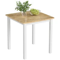 Tavolo da pranzo in legno di gomma, per fino a 4 persone, pad antiscivolo, Legno naturale