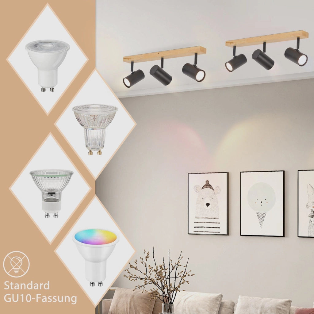 ZMH Foco de techo LED GU10 Luz de techo LED con rotación de 330° Moderno