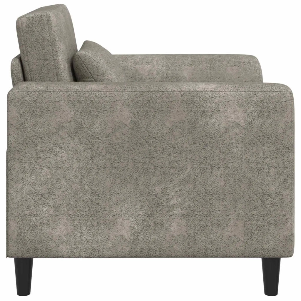 Poltrona Grigio Chiaro Pelle Scamosciata Sintetica 42042476