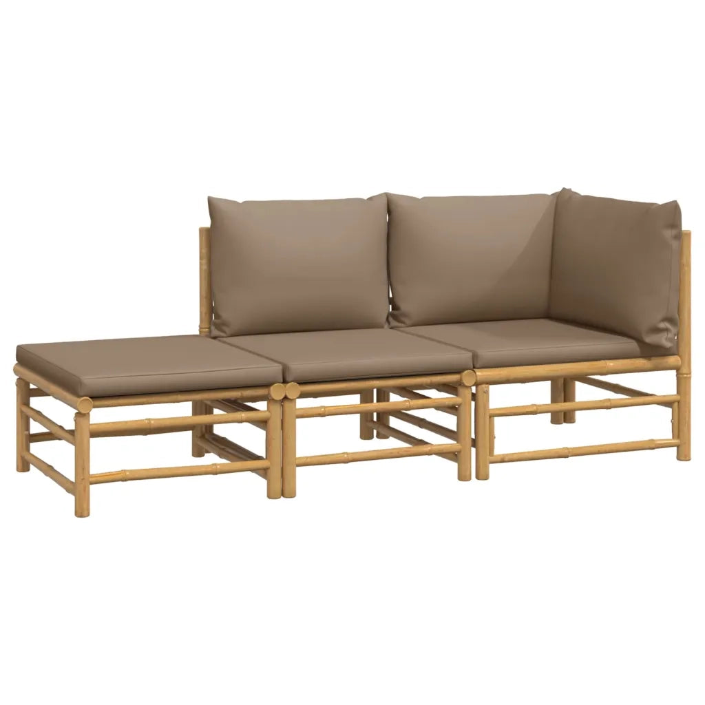 Set Salotto da Giardino 3pz con Cuscini Tortora BambÃ¹cod mxl 76317