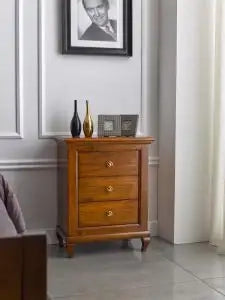 Comodino mod aria in legno massiccio, noce Bassano arte povera