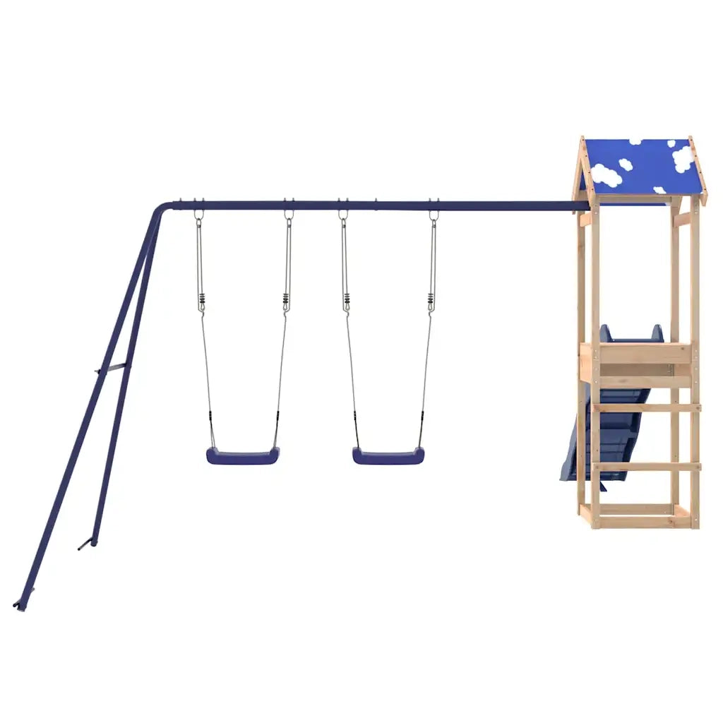 Set da Gioco da Esterno in Legno Massello di Pino