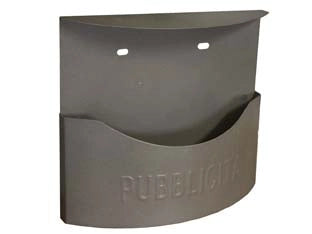 CASSETTA RACCOGLI PUBBLICITA? IN METALLO MARSUPIO GRIGIO GHISA  cm.35x14x36h. colore grigio ghisa    MILLE