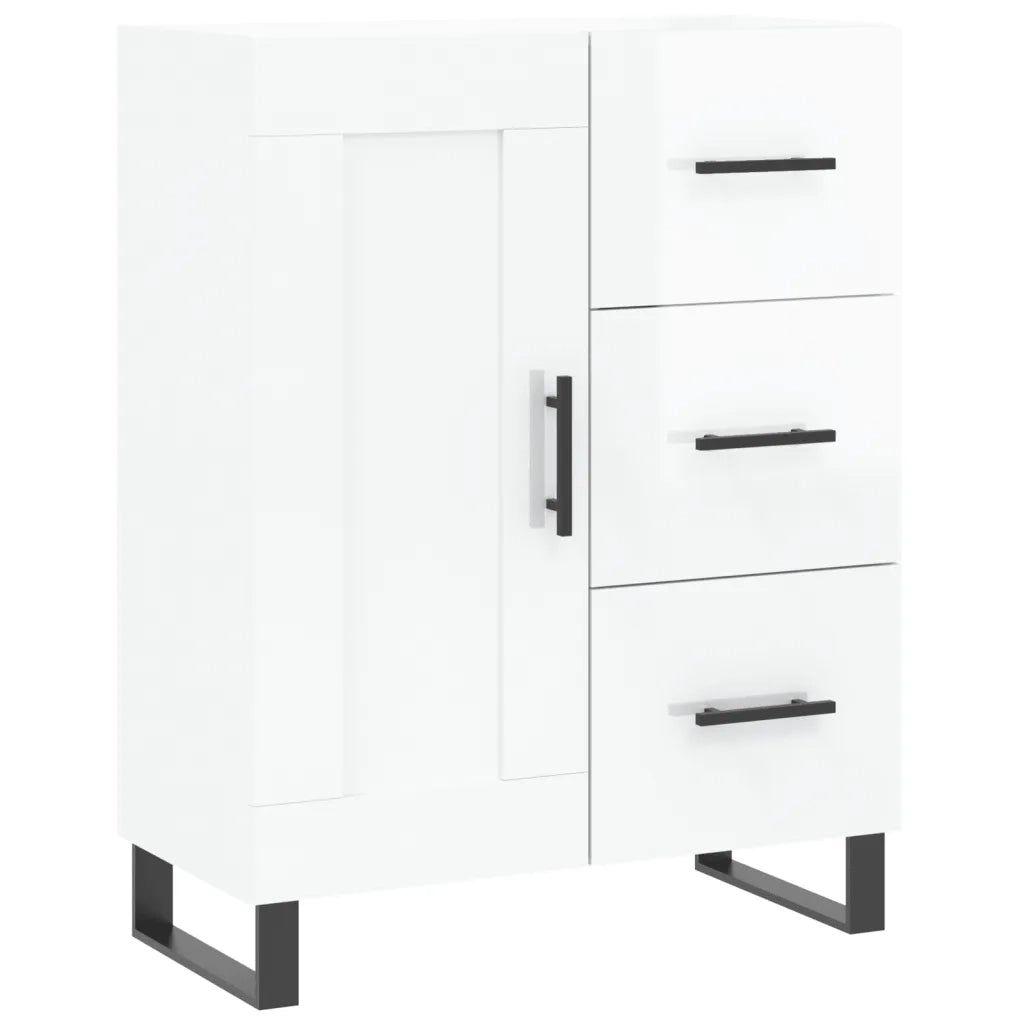 Credenza 69,5x34x90 cm in Legno Multistrato Bianco Lucido 830286