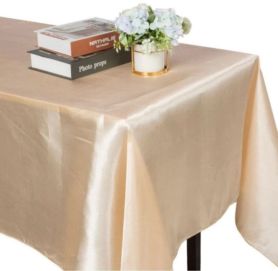 Tavolo quadrato con tovaglia in seta - 2-pack - 145 cm x 300 cm Tavolo quadrato con tovaglia in poliestere - Soffice e inamidato - Tessuto liscio - Lavabile - Adatto per matrimoni, ricevimenti e banchetti