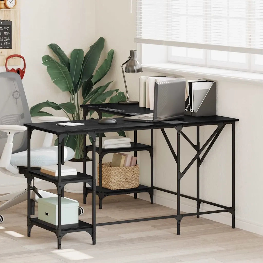 Scrivania Rovere Nero 139 x 139 x 75 cm Legno multistrato 882870