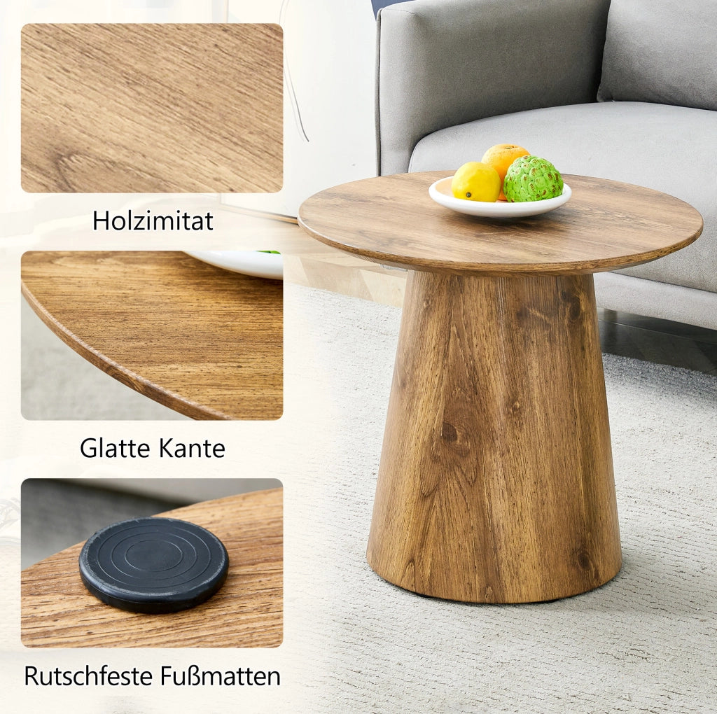 Tavolino rotondo in MDF effetto legno ? 50 cm; altezza 48 cm