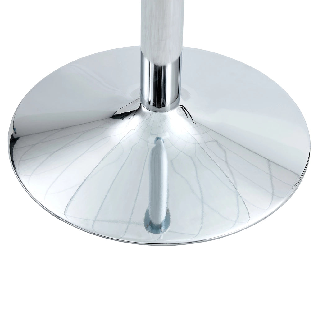 Tavolo da bar rotondo in vetro trasparente Ø 85 cm, altezza 76 cm, struttura in metallo silver
