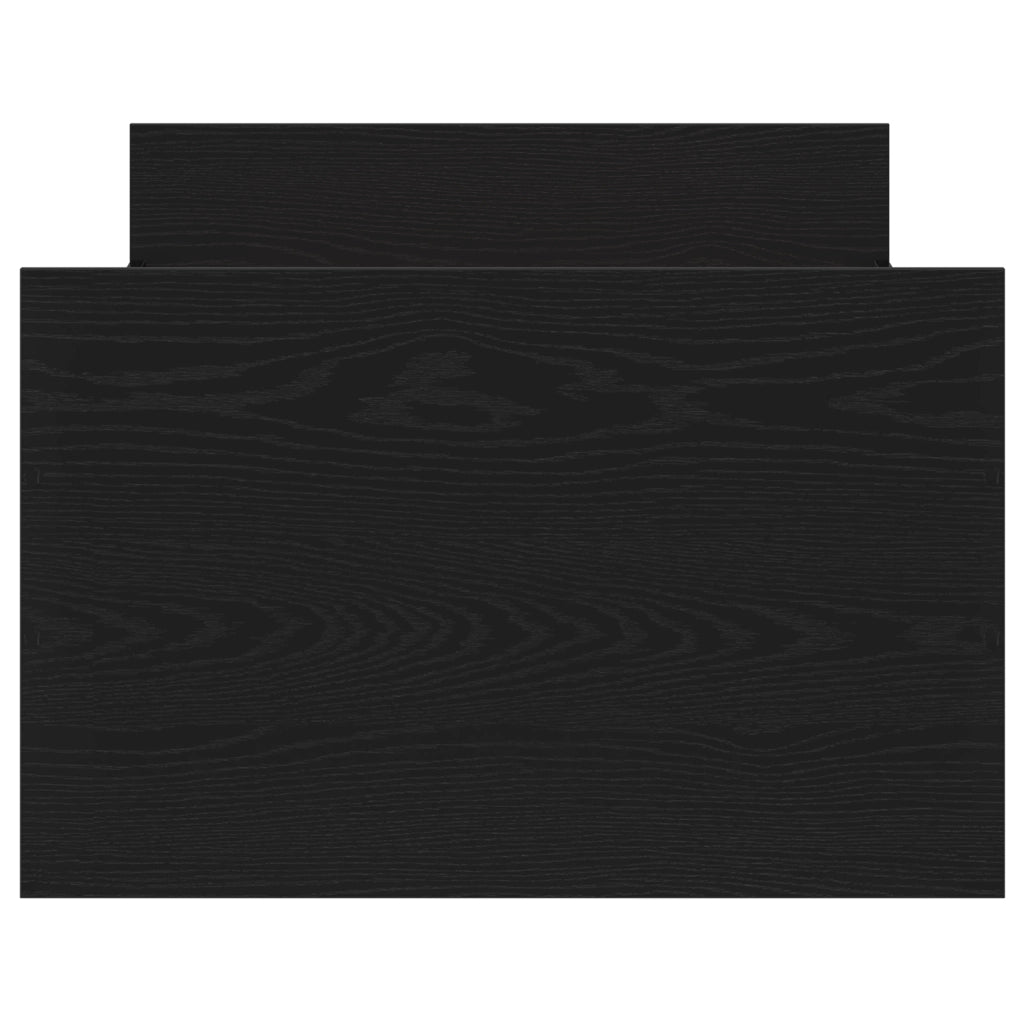 Letto senza Materasso Nero Rovere 75x190 cm Legno Ingegnerizzato