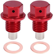 Olio da motori - Aftapplug M12x1.5 - Magnetico - Lega di alluminio - 2 Pacchetti - Installazione semplice - Prevenzione di particelle metalliche - Blocco di scarico