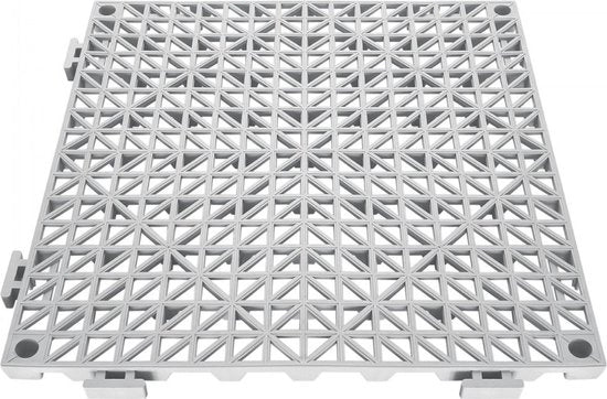 Tegoli per pavimento intercambiabili 50 pezzi tegoli per pavimento con funzione di drenaggio, pavimento 30x30cm, tegoli quadrati per esterno, pavimento in PVC per bagno, piscina, toilette, colore grigio