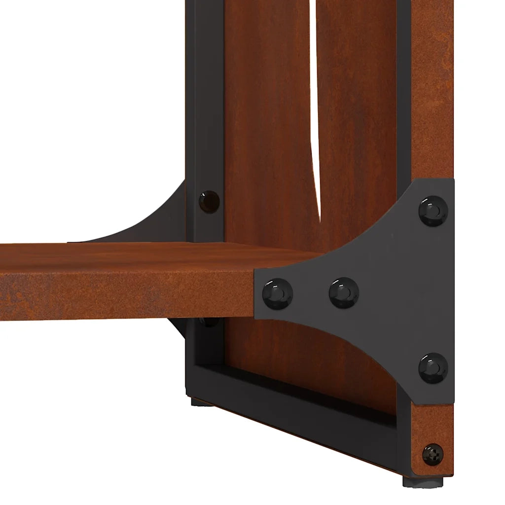 vidaXL Rastrelliera per Legna da Ardere 40x30x80 cm in Acciaio Corten