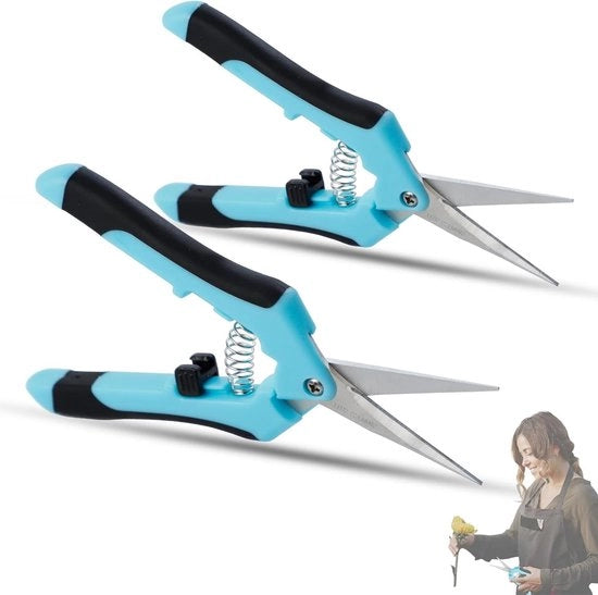 Impastatrice per Giardini - Set di 2 Impastatrici per Rosi, Scissors per Piante Bonsai con Lame in Acciaio Inox - Impastatrici per Fiori per Rami di Alberi, Fiori, Rose, Frutta